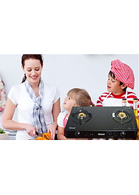 Bếp Ga Dương Đôi Rinnai RV-6Double Glass(SP) - Đen- Hãng chính hãng